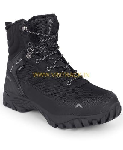 Buy ADVENTRA Men's Edge ET 1101 Waterproof Hiking Boots, Mid-Top, Round Toe, Black, Mountain Trekking with Grip Sole - Image 2