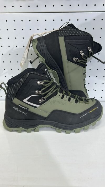 Buy ADVENTRA Men’s Waterproof Trekking Shoes, Mid-High Ankle Hiking Boots, Grey, Round Toe, Cushion Comfort