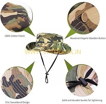 Bucket Hat,Camouflage Cotton Fishing Sun Hat Outdoor Hunting Hat for Child Men and Women - Image 7