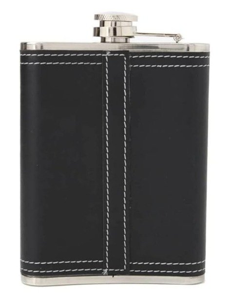 Leather England Hip Flask + 4 shot glasses + Funnel Bar set Stainless Steel Hip Flask - Image 3