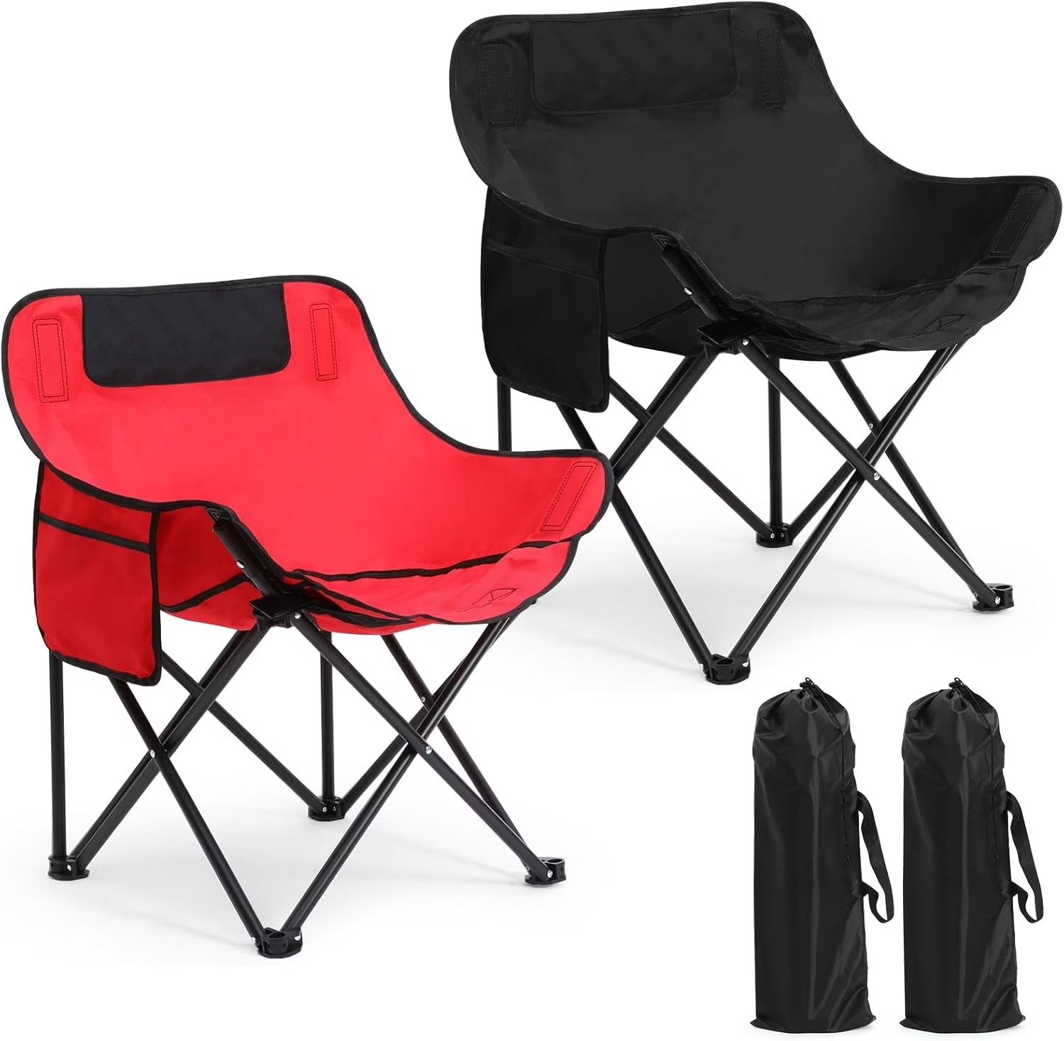 Steel Camping Chair Foldable with Backrest | Portable Folding Chair for Travel, Picnic, Beach, Garden, Trekking, Car Trips, Outdoor Camping Use Foldable Camping Chair for Adults