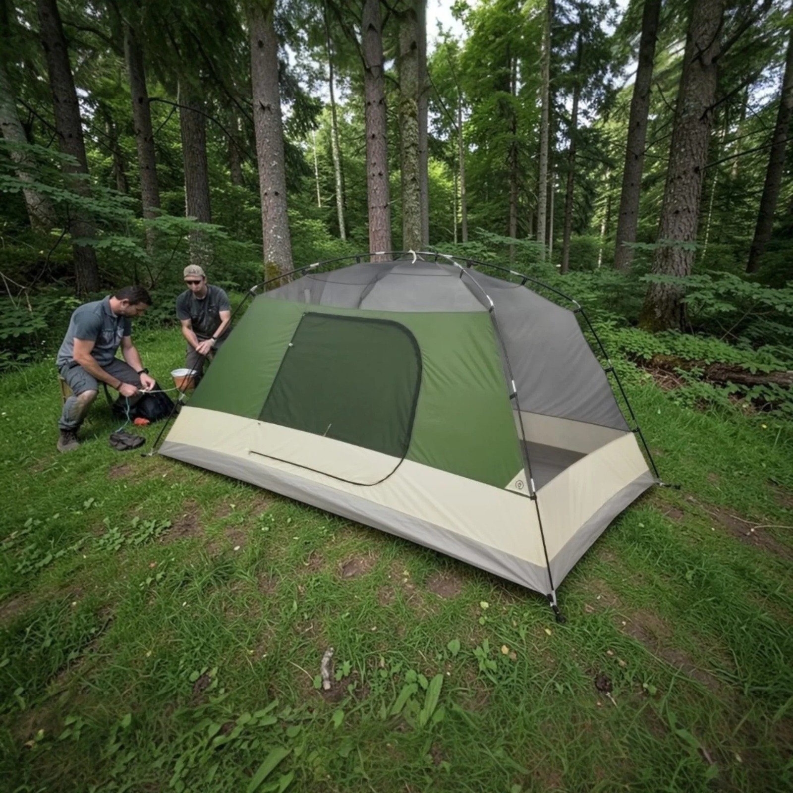 6-Person Waterproof Large Dome Camping Tent with UV Protection & Wind-Ready ET1106 (Green) - Image 5