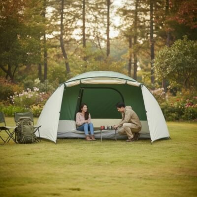 6-Person Waterproof Large Dome Camping Tent with UV Protection & Wind-Ready ET1106 (Green)