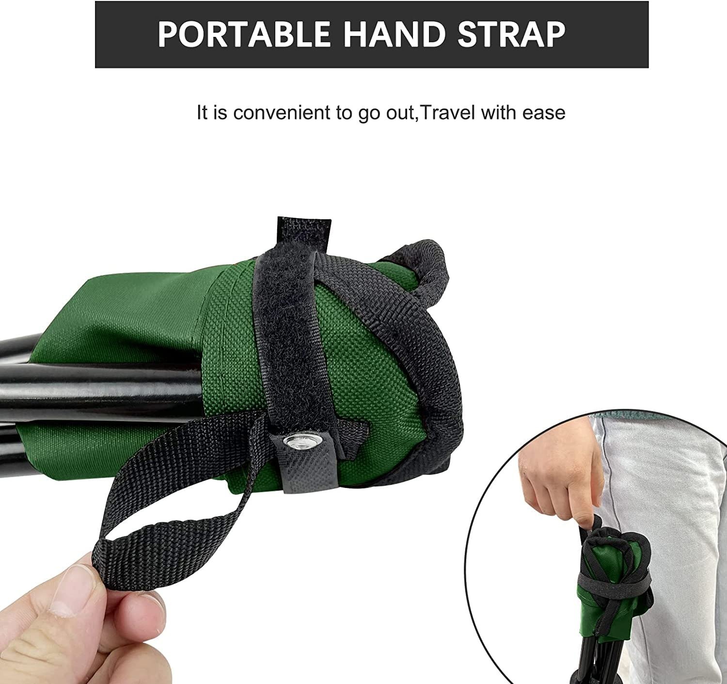 Metal Folding Chair Stool for Camping Travelling with Portable Bag, Foldable Camping Stool for Fishing Hiking Gardening and Beach (3 Leg) - Image 4