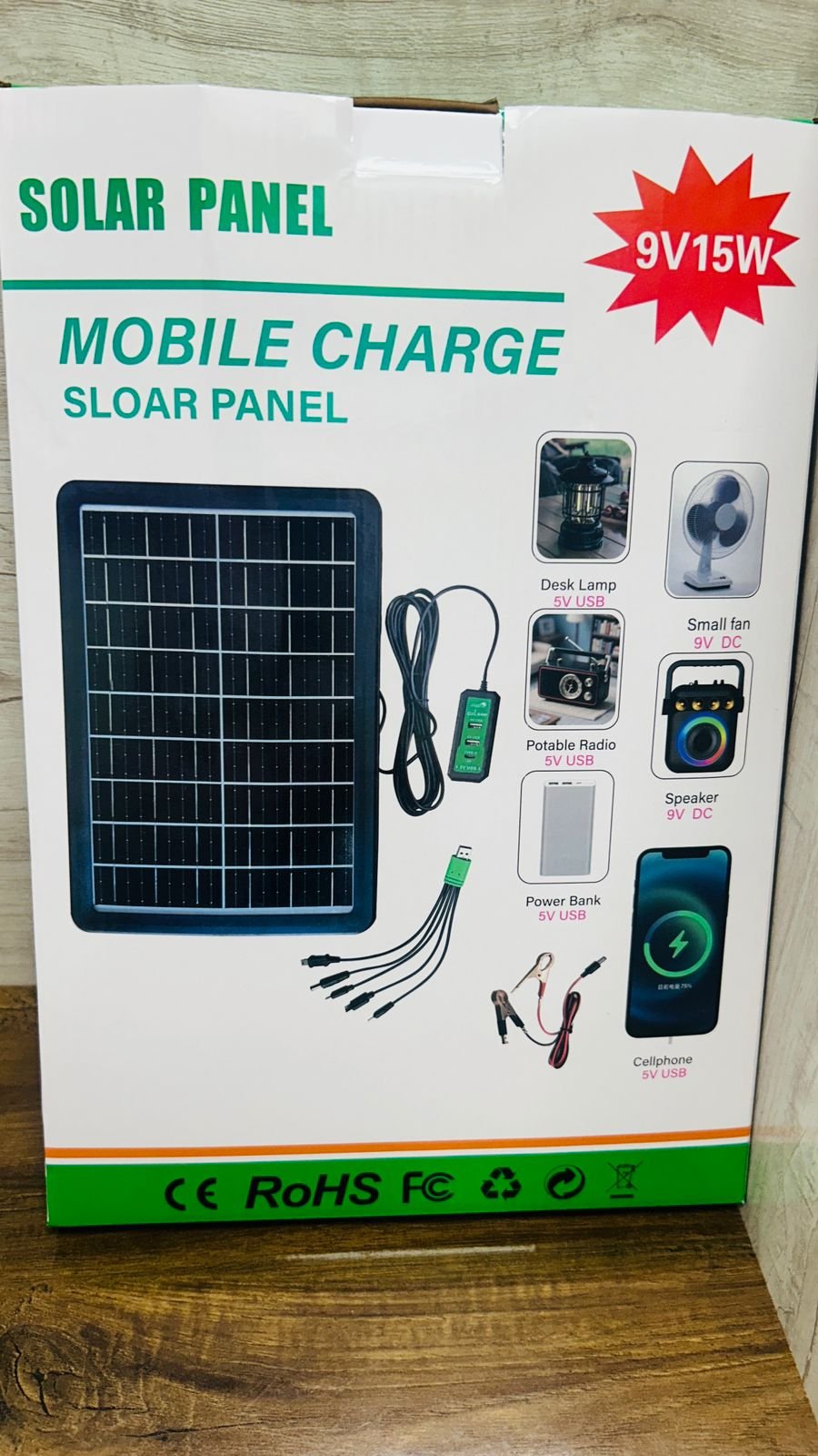 Portable Solar Panel Waterproof USB Fast Charging Outdoor Emergency Charging - Image 2